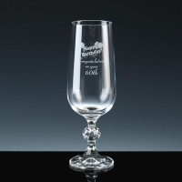 Crystal Gifts 6oz Champagne Flutes Birthday 60th, Single, Silver Boxed