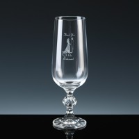 Crystal Gifts 6oz Champagne Flutes Bridesmaid, Single, Silver Boxed