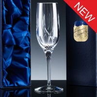 Elite Fully Cut 24% Lead Crystal 6oz Champagne Flute, Satin Boxed