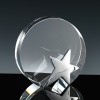 Fusion Crystal Award 5 inch Circle Star, Single, Velvet Casket