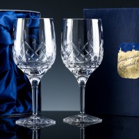 Inverness Crystal Premier Panelled 10oz Wine, Pair, Satin Boxed