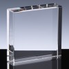 Optical Crystal Award 2.25 inch Rectangle Block, Single, Velvet Casket