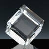 Optical Crystal Award 3.5 inch Balancing Cube, Single, Velvet Casket