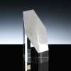 Optical Crystal Award 5 inch Elgin Column, Single, Velvet Casket