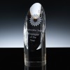 Optical Crystal Award 7.5 inch Invergordon Column, Single, Velvet Casket