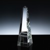 Optical Crystal Award 8 inch Nairn Obelisk, Single, Velvet Casket