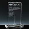 Optical Crystal Award 9.5 inch Vertical Standard, Single, Velvet Casket