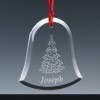 Optical Crystal 3.15 inch Christmas Tree Decoration Bell, Single, White Boxed