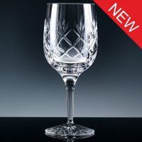 Inverness Crystal Traditional Panelled 24% Lead Crystal 10oz Wine Glass, Single, Blue Boxed